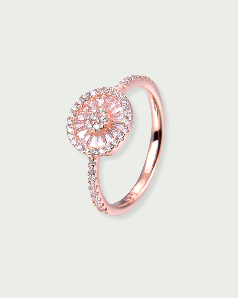 Bague Infini Rond Baguettes - Rose