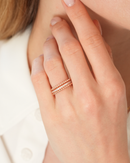 Bague Trois Rangs Intemporel - Blanc