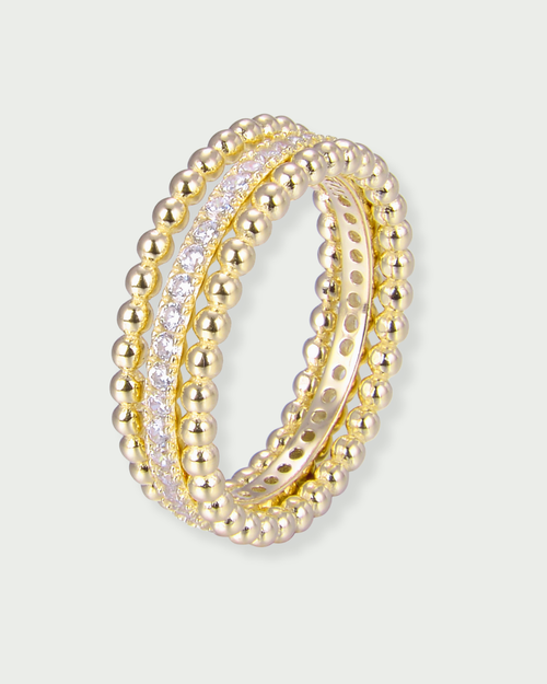 Bague Trois Rangs Intemporel - Doré
