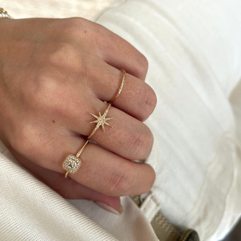 Anillo "Tiffany" bañado en oro-Anillos-Instants Plaisirs - Joyas-Instants Plaisirs | Joyas