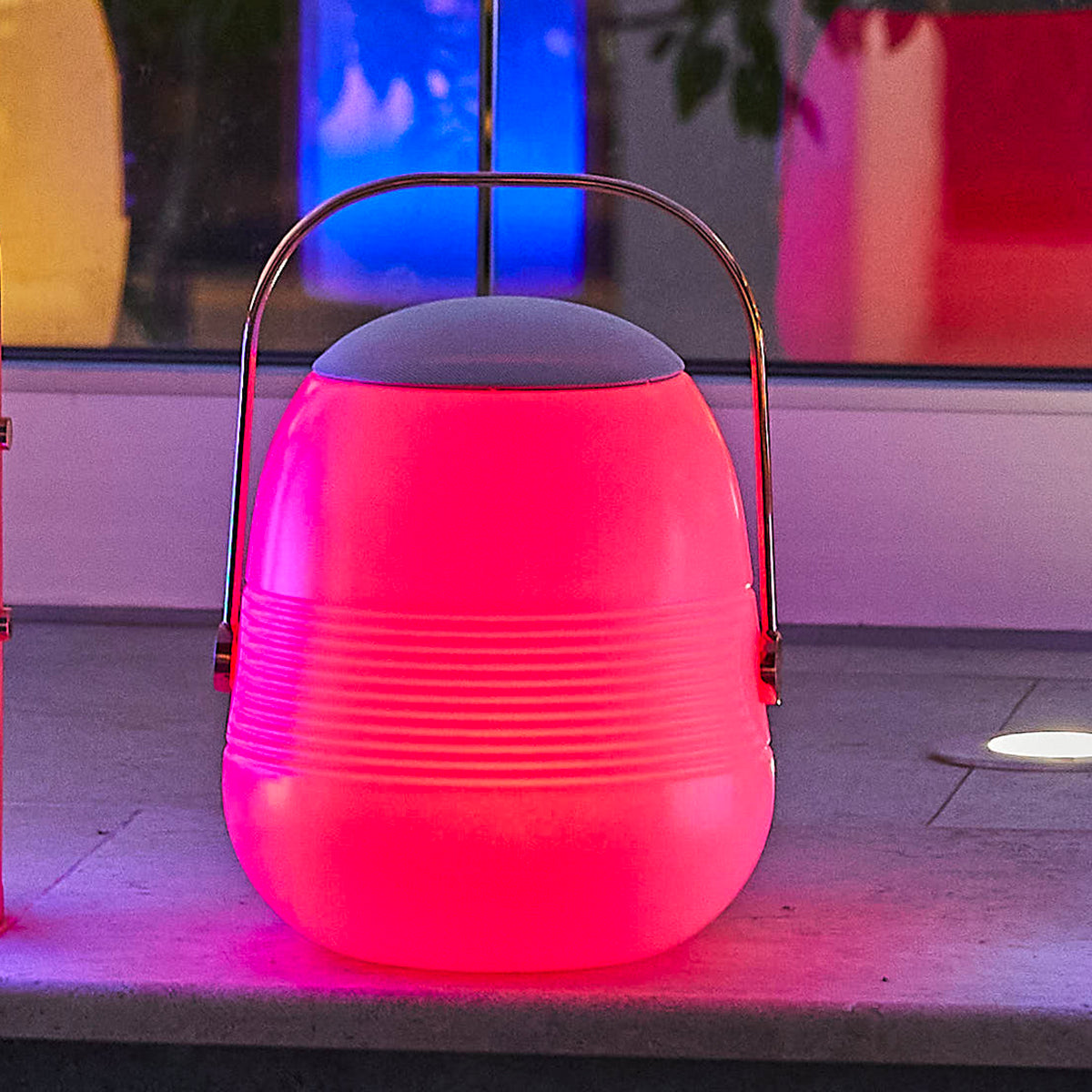 Bob Station - Lámpara con altavoz Bluetooth - Cobre - Blanco