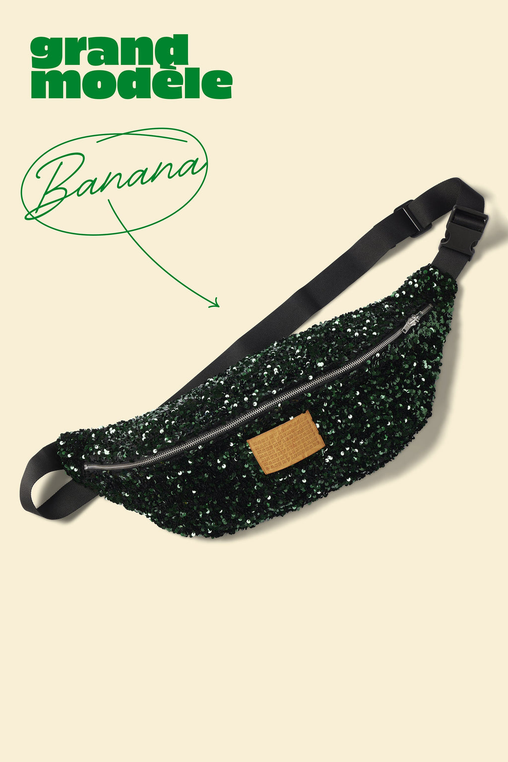 SAC BANANA SEQUINS VERTS