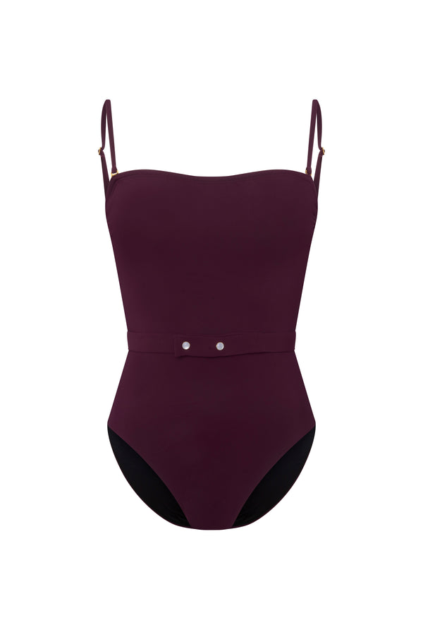Maillot de bain une pièce bandeau L'Estival raisin