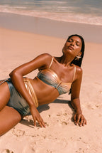 Top de bikini Samba - Violeta atardecer/Naranja