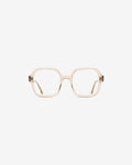 Lunettes de vue Barbara Champagne — monture hexagonale acétate, vue de face