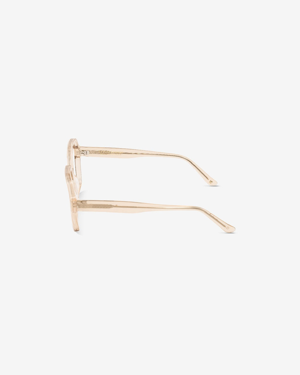 Lunettes de vue Barbara Champagne — monture rectangulaire acétate, vue de profil