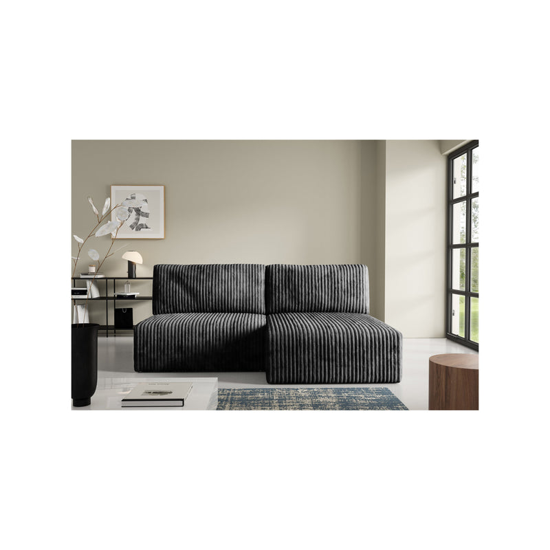 Canapé D'Angle Convertible 4 Places - Elior - Velours Gris Foncé