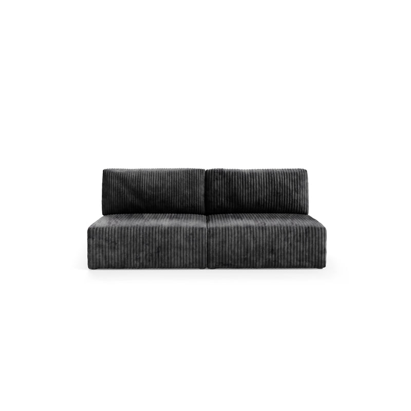 Canapé Droit Convertible 3 Places - Elior - Velours Gris Foncé