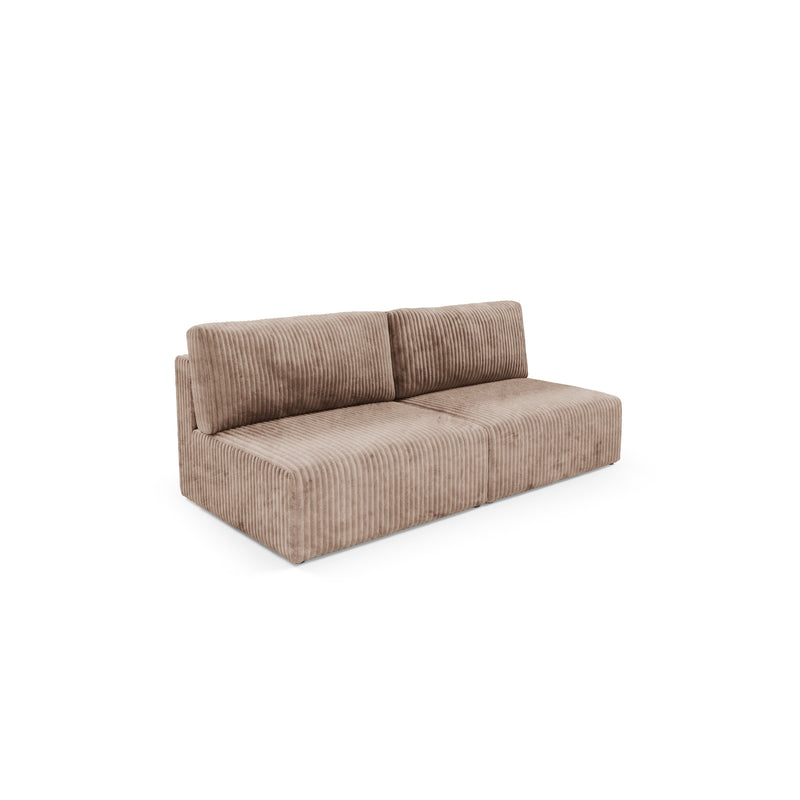 Canapé Droit Convertible 3 Places - Elior - Velours Taupe