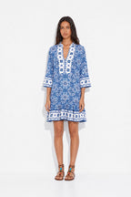Bianca Dress - Blue Tile