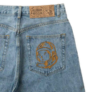 Billionaire Boys Club - Shorts vaqueros con logo en forma de arco desteñido en azul con lavado claro