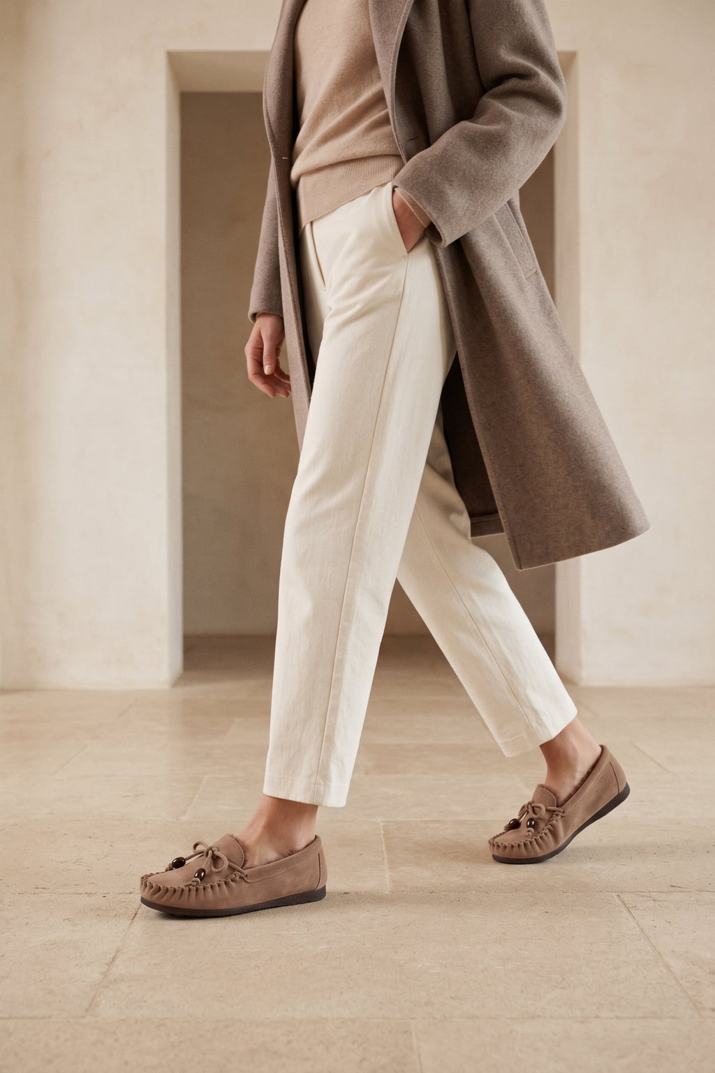 Mocassins Binita Beads - Taupe