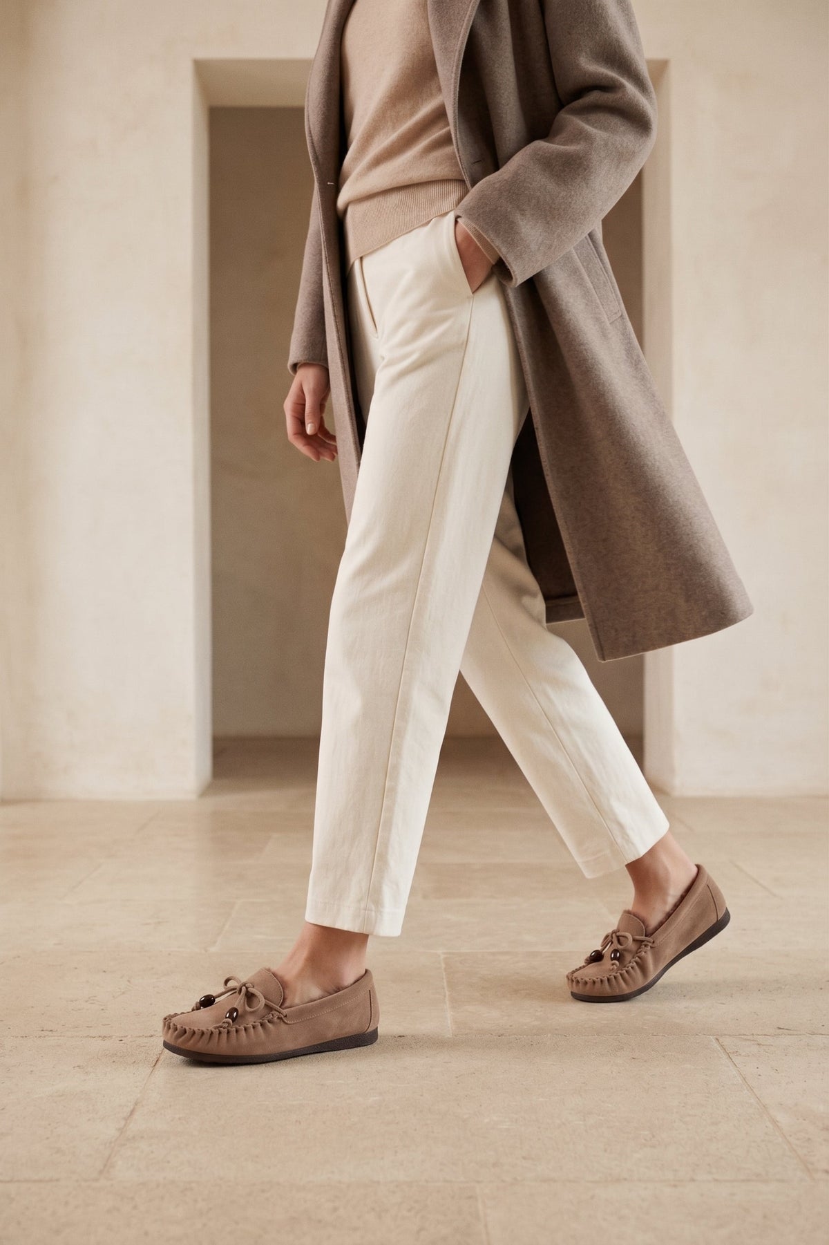 Mocassins Binita Beads - Taupe