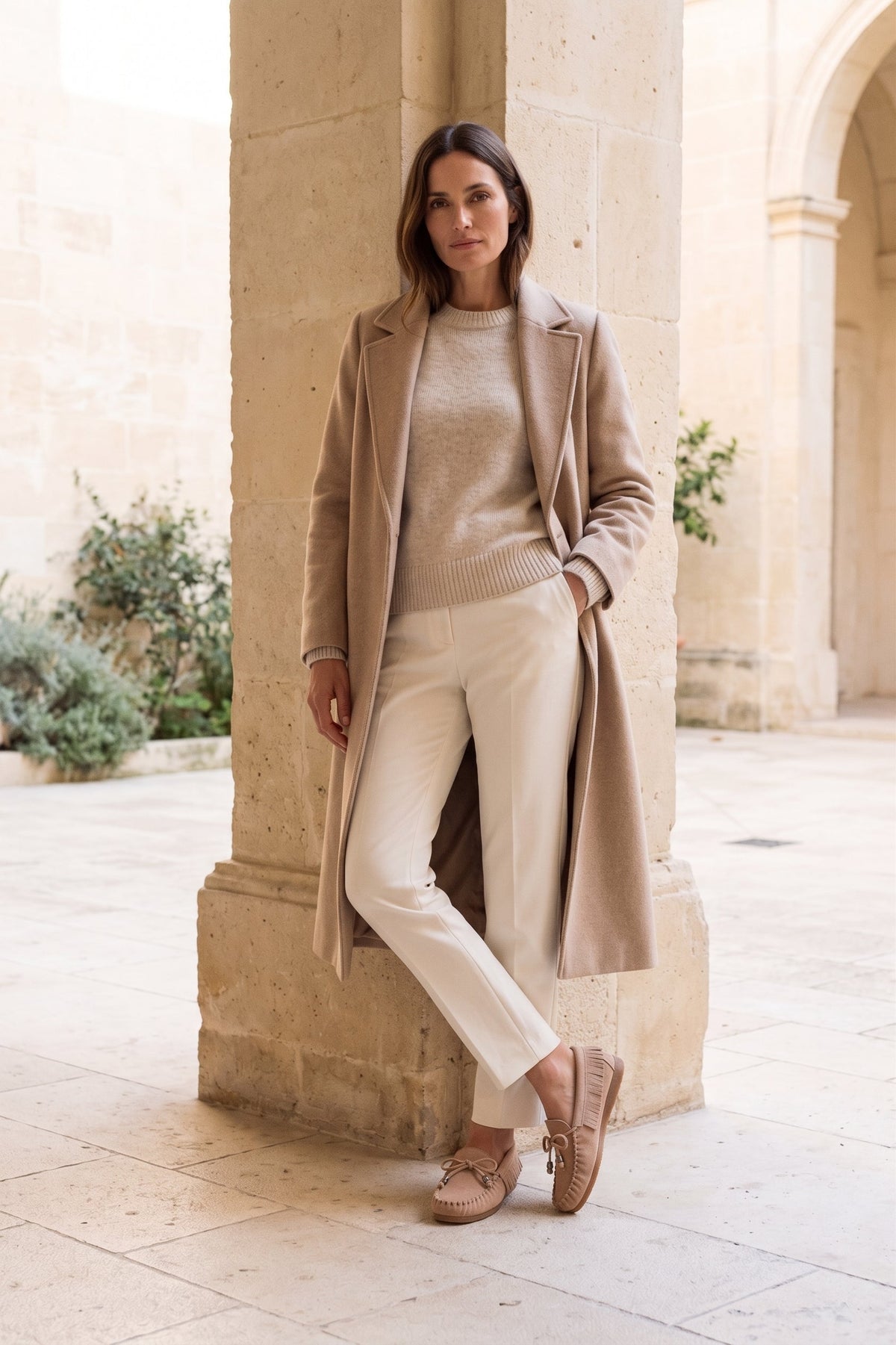 Binita Moccasins - Beige