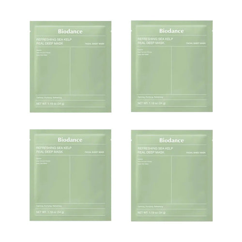 Biodance - Masque Refreshing Sea Kelp Real - Masque Apaisant Et Purifiant - Pack de 4