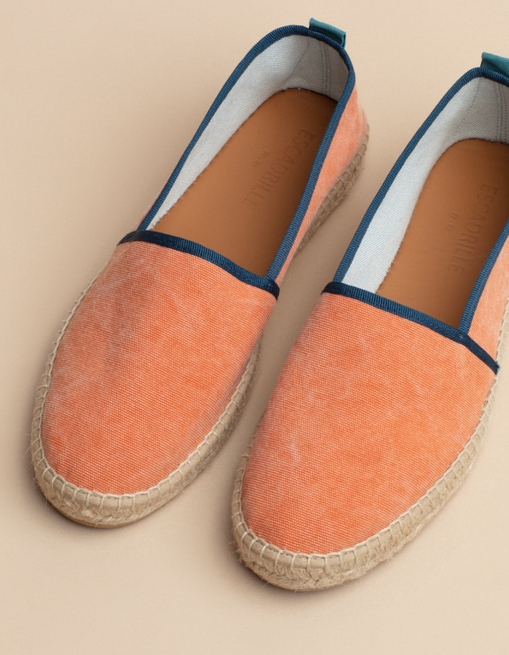 Alpargatas planas Biscarrosse - Lona naranja - Hombre