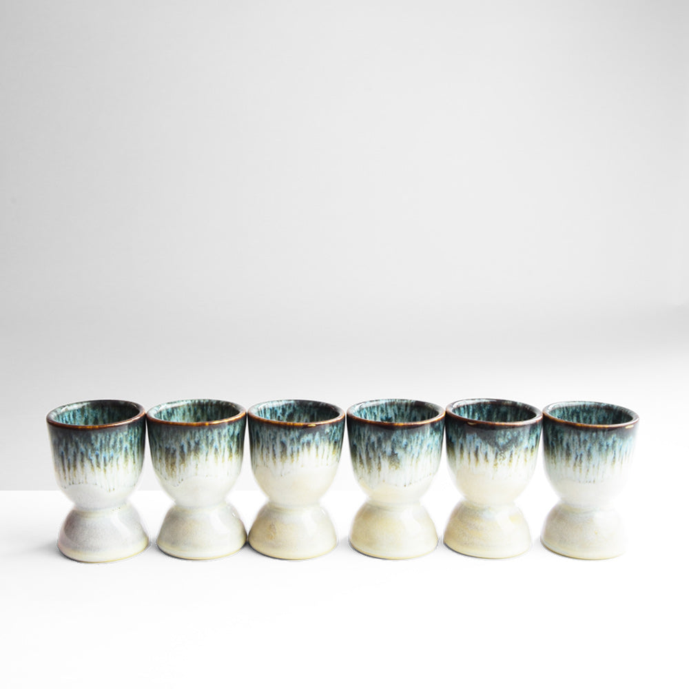 Set Of 4 Egg Cups - Sea Blue