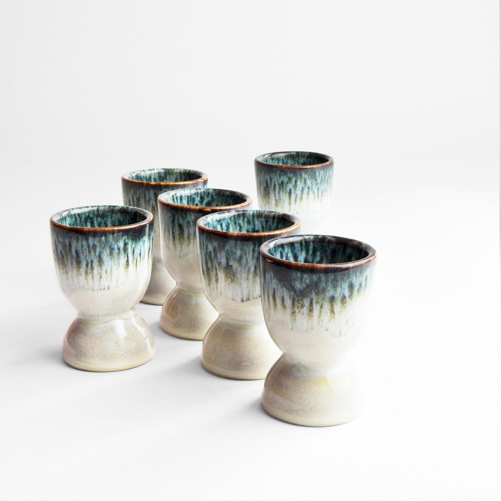 Set Of 4 Egg Cups - Sea Blue