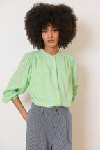 Haut à encolure ronde pour femme en coton collection printemps été