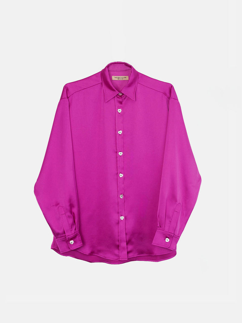 Blusa de satén morado