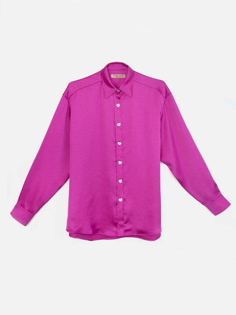 Blusa de satén morado