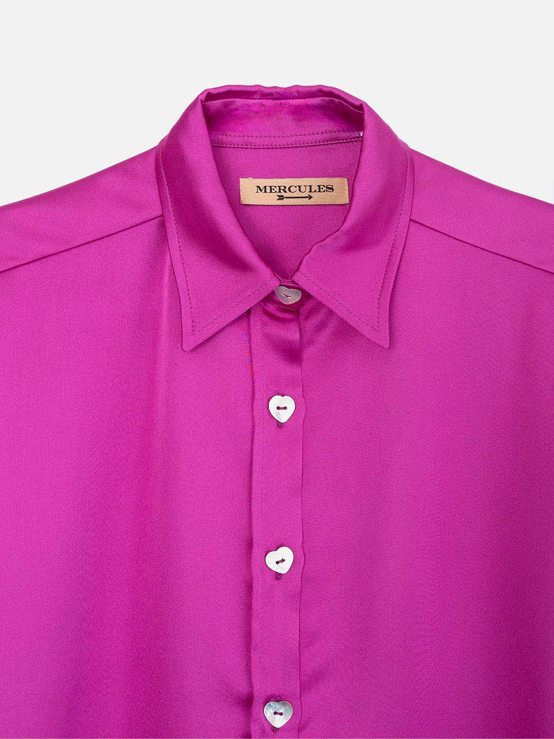 Blusa de satén morado