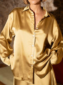 Blouse En Satin Moutarde