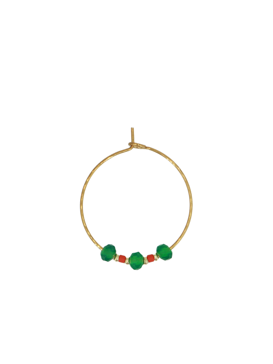 Boucles D'Oreille Louise - Or & Agate Verte