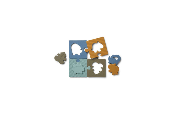 Puzzle With Large Pieces Bodil - Dino Blue Multi Mix
