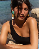 Body noir asymetrique sculptant