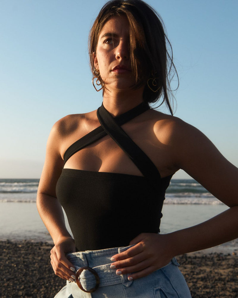 Body noir croise dos nu Desir 