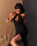 Body noir à encolure américaine