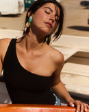 Body noir sexy asymetrique