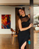 Body noir tulle transparent