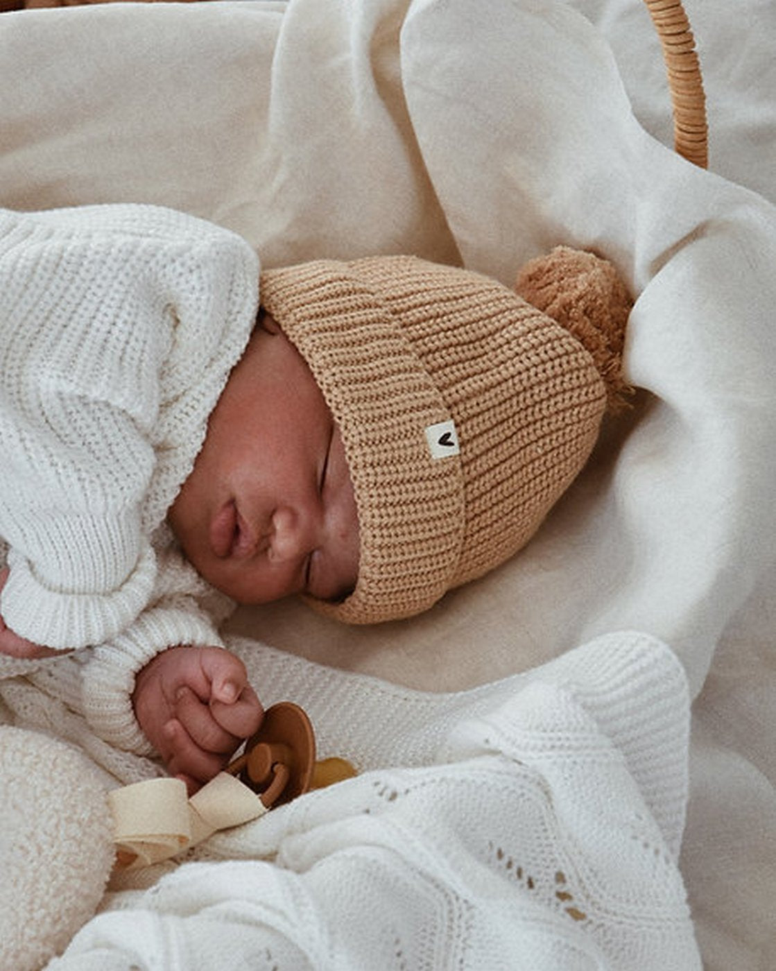 Bonnet Bébé En Maille - Biscuit