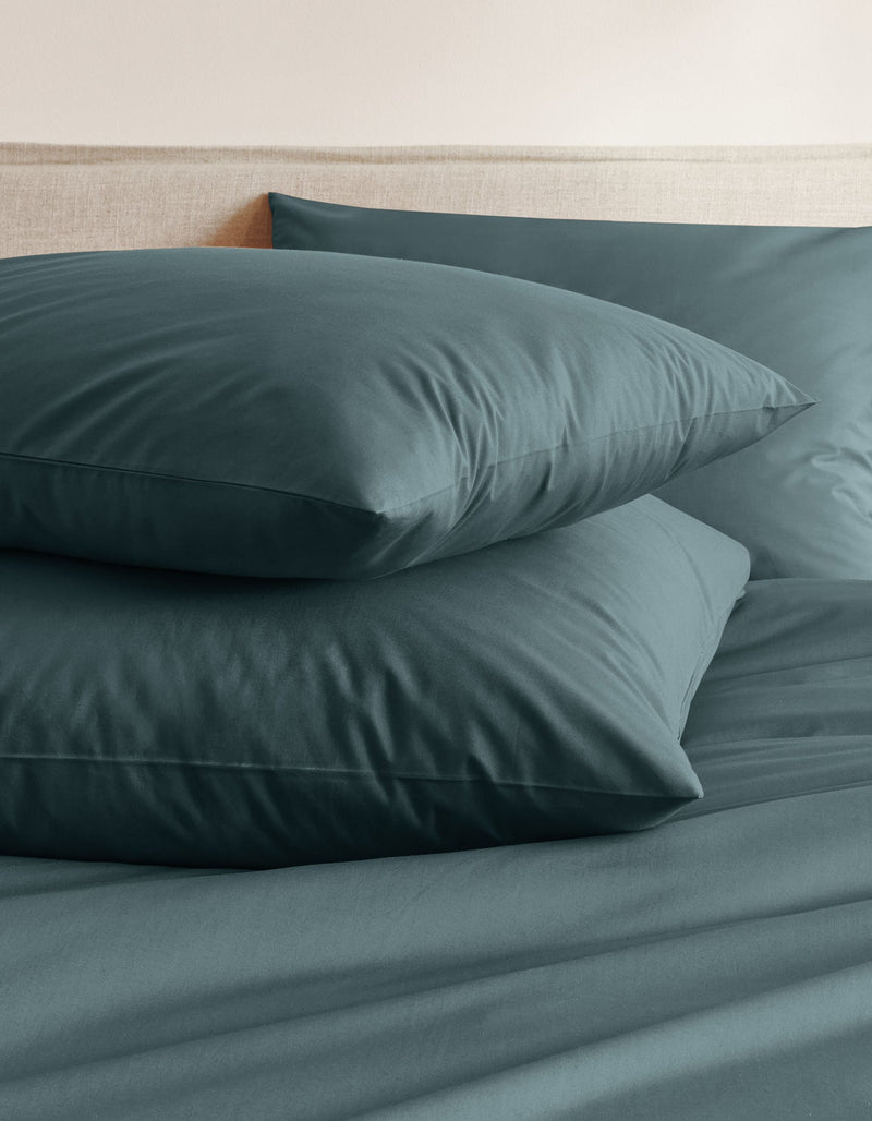 2 Taies D'Oreiller - 100% Percale De Coton 120 Fils - 12 Coloris