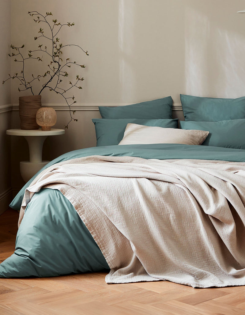 2 Taies D'Oreiller - 100% Percale De Coton 120 Fils - 12 Coloris