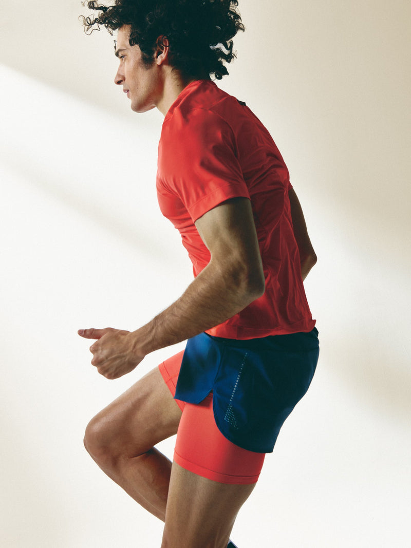 Short Ontario - Bleu Mer/Corail Brillant - Homme