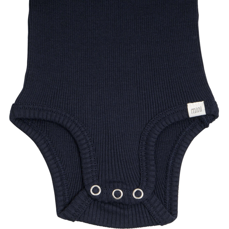 Minimalisma - Body de seda Bornholm azul oscuro