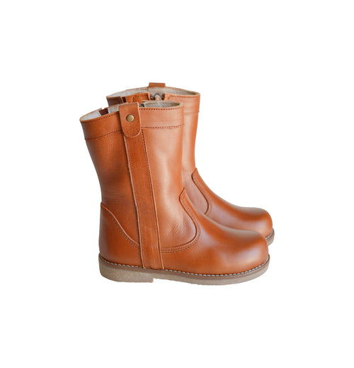 Bottines Mi-Hautes Resistantes Romy - Cuir Camel - Fille