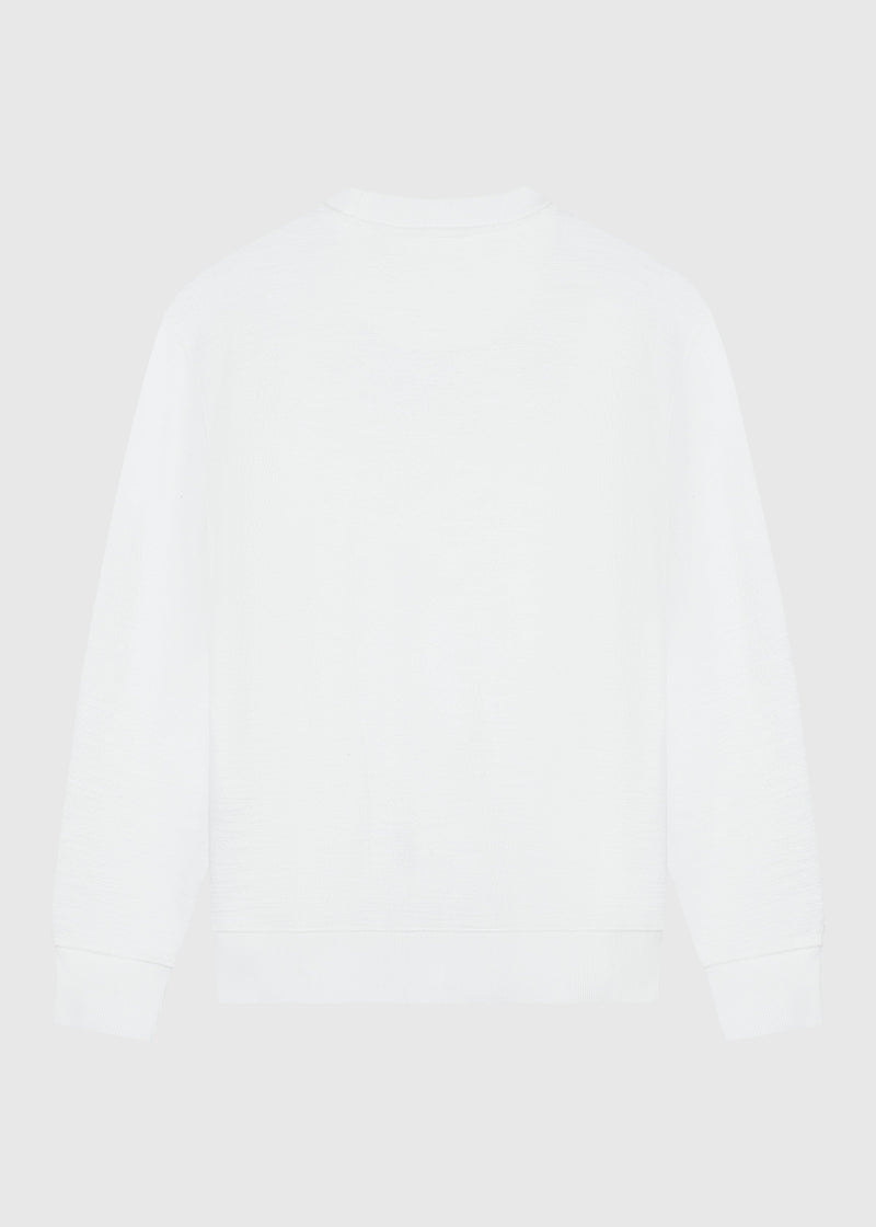 Jersey de bouclé con cuello redondo - Crudo