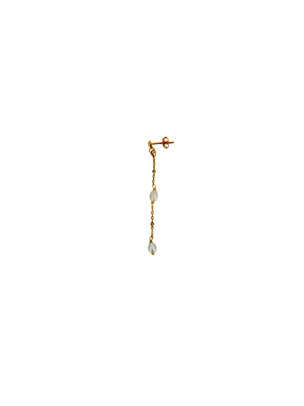 Boucles D'Oreilles Diane - Or & Perle Blanche