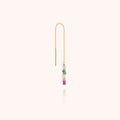 Boucle d'Oreille Chaîne Individuelle - saphir rainbow — fabriqué à la main à Paris