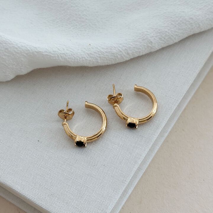 Boucles D'Oreilles Manuela - Doré Noir