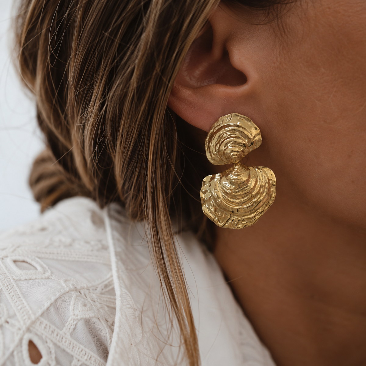 Boucles D'Oreilles Suzanne - Doré