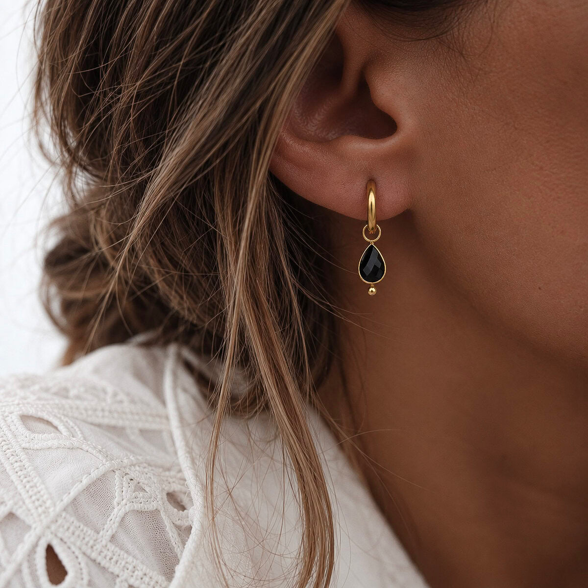 Boucles D'Oreilles Carolane - Noir