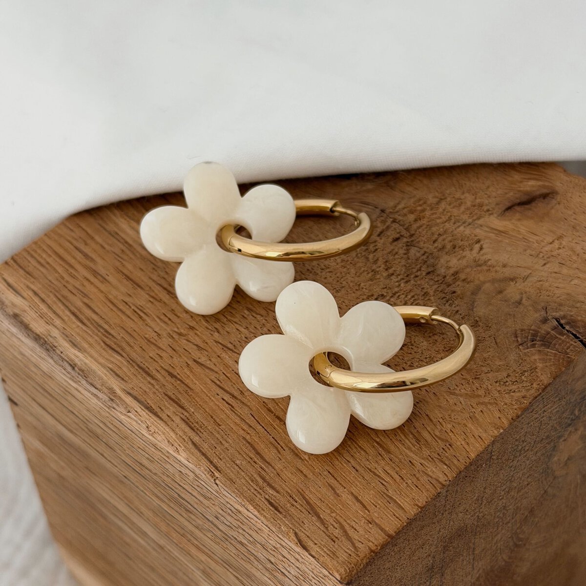 Boucles D’Oreilles Cléo - Doré - Beige