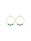 Boucles D'Oreille Louise - Or & Agate Verte
