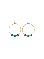 Boucles D'Oreille Louise - Or & Agate Verte