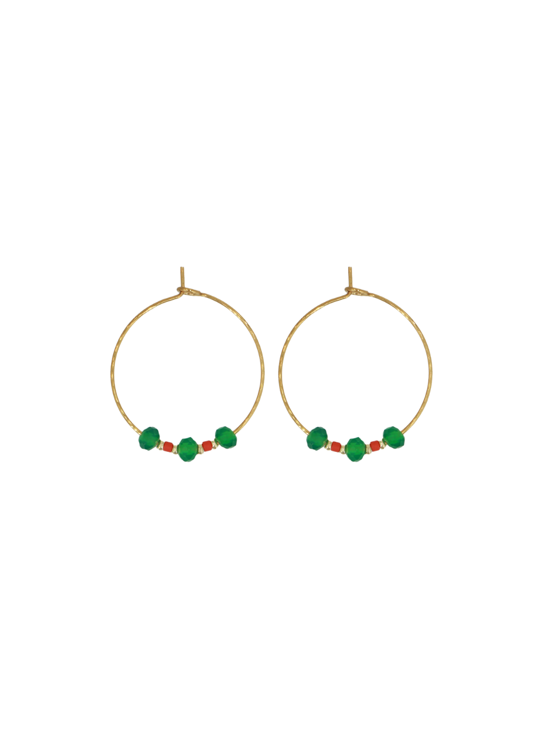 Boucles D'Oreille Louise - Or & Agate Verte